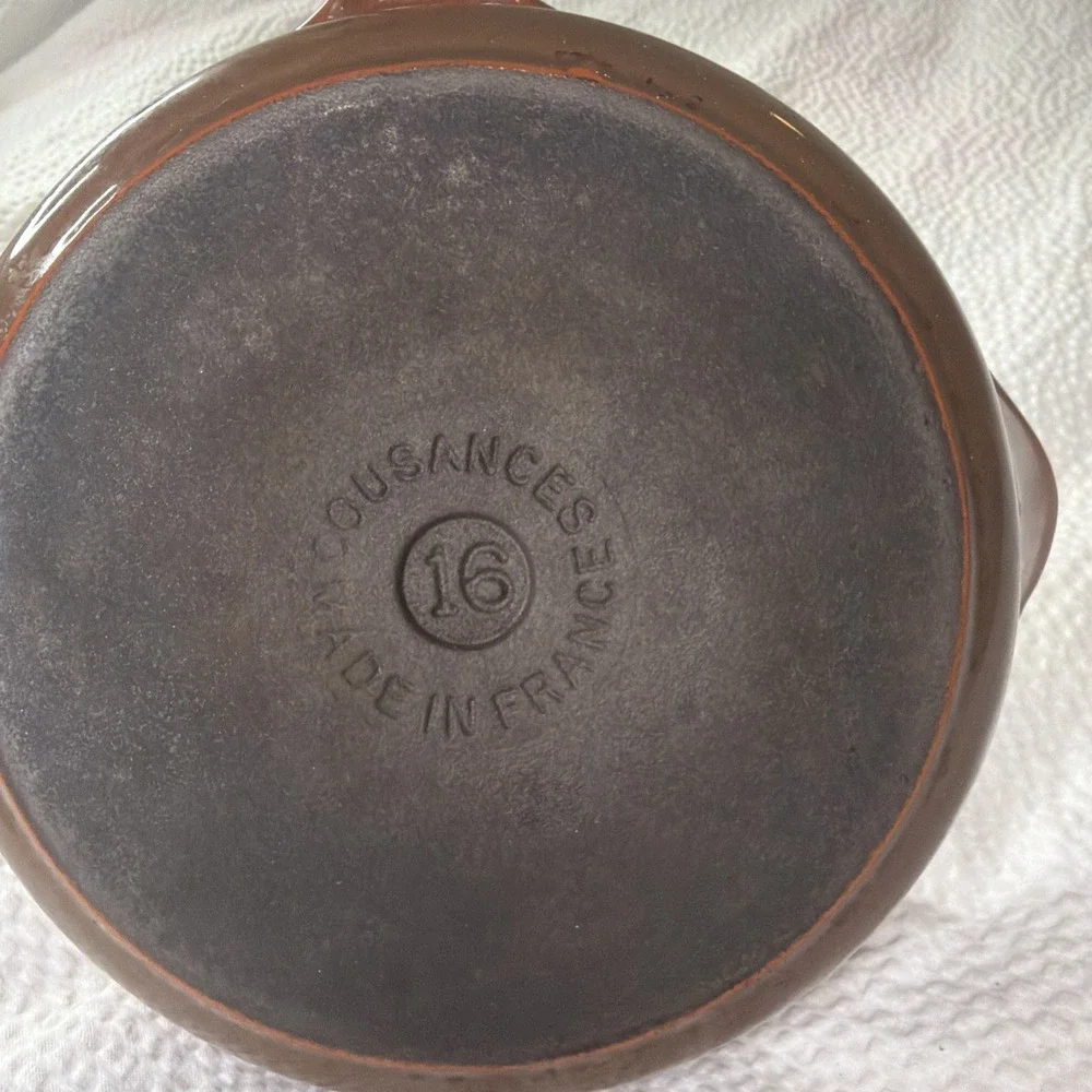 Vtg #16 Cousance LE CREUSET Skillet Flame Orange Enamel Cast Iron 6.5